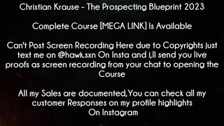 Christian Krause Course The Prospecting Blueprint 2023 download
