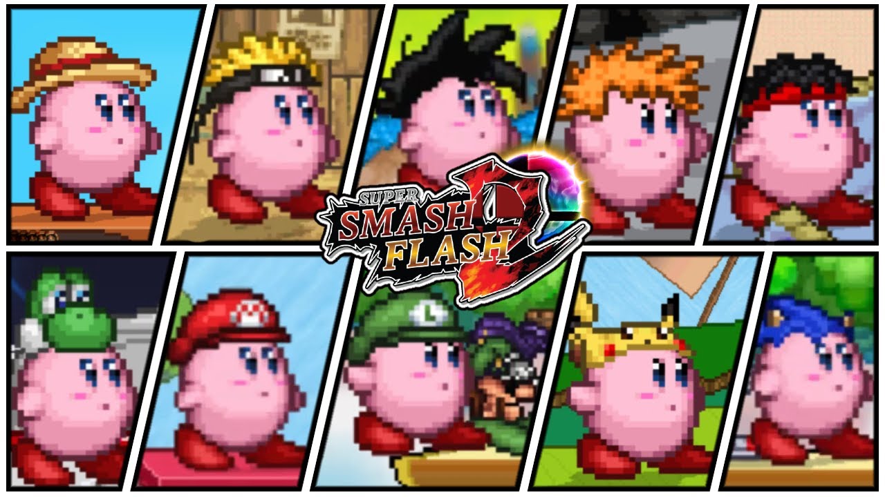 Super Smash Bros. Flash'2 - All Kirby Hats and Powers (New Characters) -  Bilibili