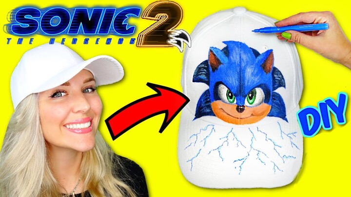 Sonic the Hedgehog 2! DIY Painting Cap with Acrylic Markers, Paint