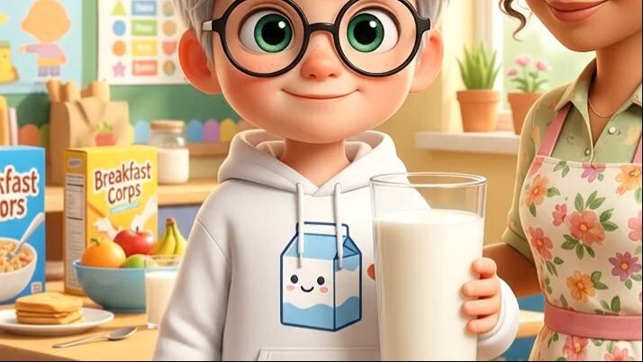 🥛 Leo Finds a Giant Glass of Milk!