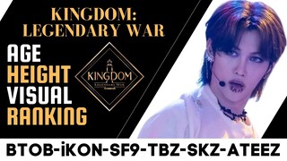 KINGDOM: Visual, Height, Age Ranking (BTOB-iKon-SF9-The Boyz-Stray Kids-Ateez)
