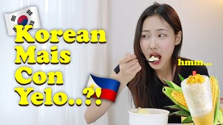 MAIS CON YELO Craze in Korea?! 🌽 | My Favorite Filipino Dessert