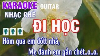 karaoke nhạc chế đi học - tone nam - guitar rất hài hước