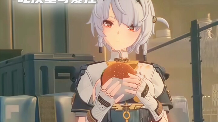 แม้จะสวมชุดทหาร แต่ก็ยังเป็นเป็ดอันปี้ที่ชอบกินแฮมเบอร์เกอร์เหมือนเดิม~