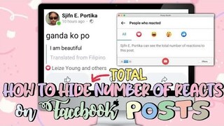 PAANO MAWALA ANG TOTAL NUMBER OF REACT SA FACEBOOK