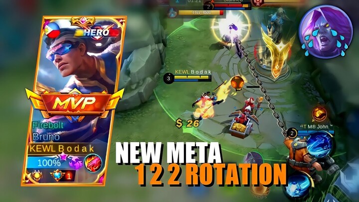 NEW META 1 2 2 ROTATION MLBB SEASON 24 | BRUNO BEST BUILD AND EMBLEM