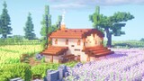 【Minecraft】Teach you to build an idyllic cottage with beautiful sunflowers, lavender flowers and vin
