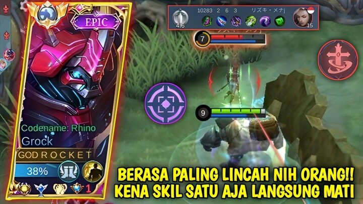 BERASA PALING LINCAH NIH ORANG!! KENA SKIL SATU AJA LANGSUNG MATI || TOP GLOBAL GROCK - MLBB