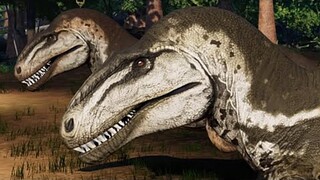 2 Acrocanthosaurus & 2 Allosaurus Breakout & Fight! Jurassic World Evolution Mods (4K 60FPS)