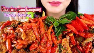 ASMR RICA RICA AYAM KAMPUNG + TUMIS TERONG UNGU | ASMR MUKBANG INDONESIA
