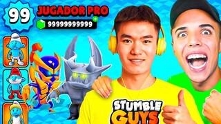 JUGADOR PRO me ENSEÑA su CUENTA CHETADA de STUMBLE GUYS... 😱 *wow*