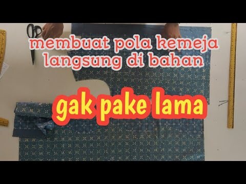membuat pola kemeja langsung di bahan batik