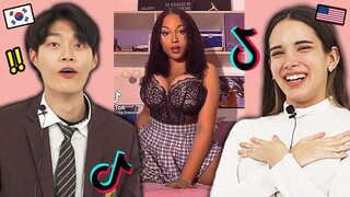 Korean Teen and American React To Outfit Change Challenge TikTok!!