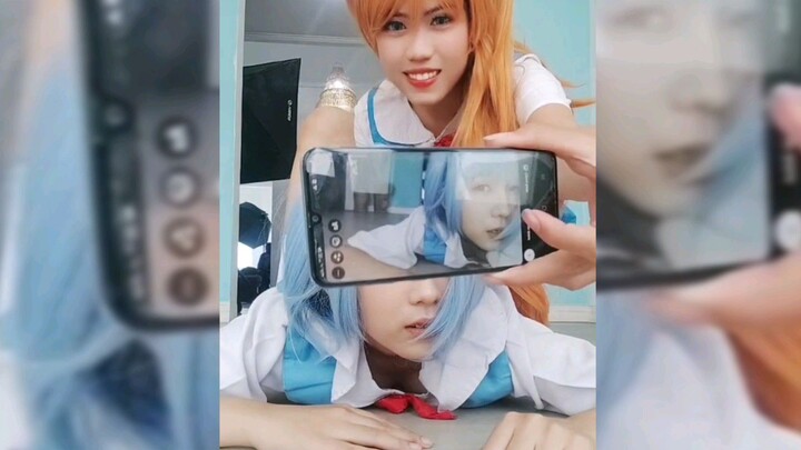 Asuka Langley & Rei Ayanami Evangelion Cosplay fun, photobox and dance montage - Bestie Cosdate