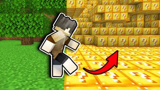 How can I survive when nearby blocks become lucky blocks?