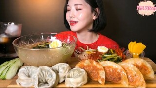 Kimchi củ cải, miến lạnh, sủi cảo kim chi, sủi cảo thịt 0 #amthuc