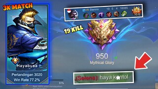 SOLO RANK DI MYTH GLORY SAMPE DI BACOTIN MUSUH ! Stenly Hayabusa Gameplay ! Mobile Legends