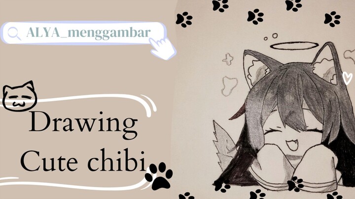menggambar chibi kucing yang kawaii~! ♡(> ਊ <)♡, apakah kalian suka loli kucing? (ㆁωㆁ)