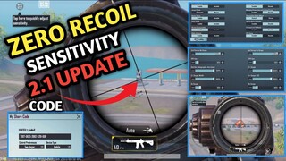 New Update 2.1.0 !! Best Sensitivity CODE + Control Setting PUBG Mobile | BGMI After Update 2.1.0