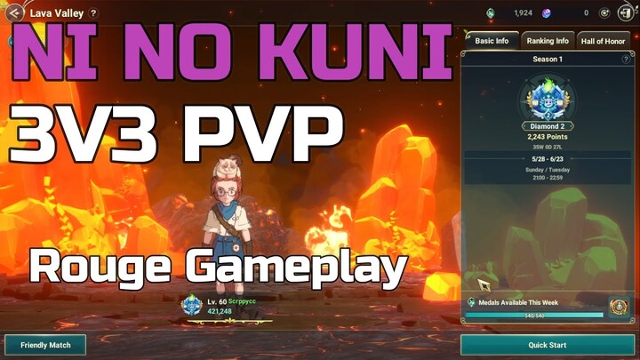 Ni no Kuni 3v3 Lava Valley! Rouge Gameplay! 1300 to 2200 points!