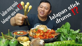 LALAP MENTAH PETAI + KENTANG + BAYAM + TERONG + IKAN ASIN SAMBAL TERASI + PECAK IKAN GABUS BETAWI