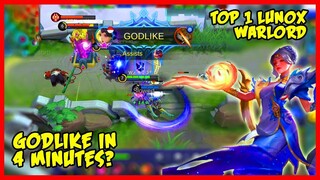 4:30 minutes Godlike! Top 1 Lunox by W A R L O R D - Mobile Legends - MLBB