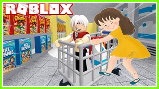 ADUH KETAUAN!! SUKA NAIK TROLI BELANJA EMAK!!! ROBLOX MIKOCIL