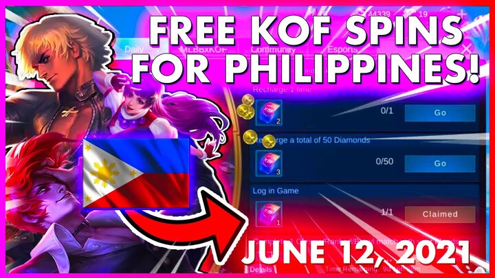 *NOW* FREE KOF SPINS FOR PHILIPPINE INDEPENDENCE IS HERE! | Mobile Legends