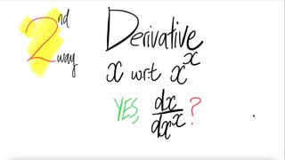 2nd way: derivative x w.r.t x^x. [YES, d(x)/d(x^x)!]