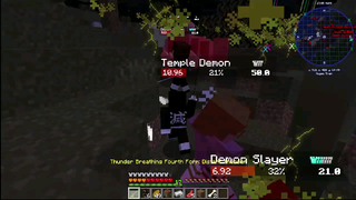 Pertarungan Iblis Bulan Atas Minecraft Demon Slayer