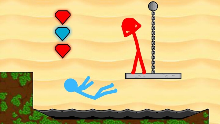 Watergirl and Fireboy, Stickman Animation - Grass Light Temple