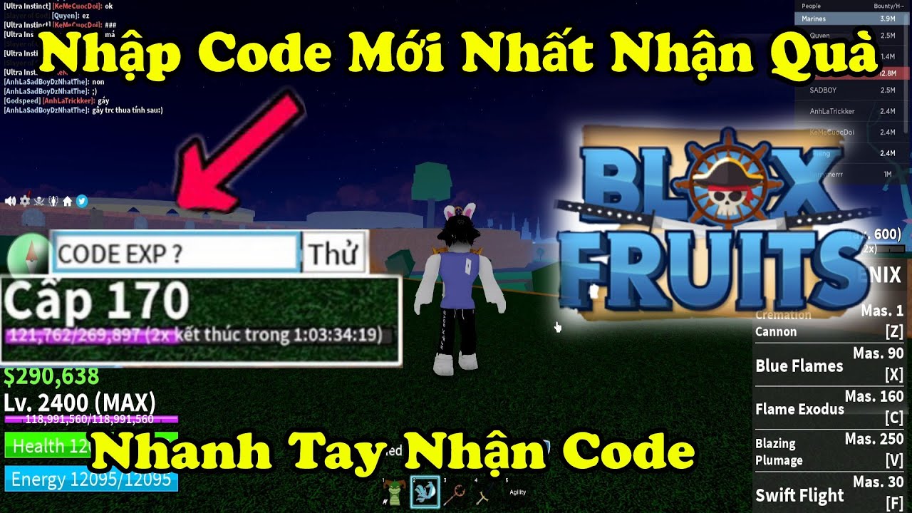 Roblox  Nhập CODE Blox Fruit Mới Nhất 2x Exp, Reset Stats Còn Sử Dụng Được  Cực Hot. - BiliBili