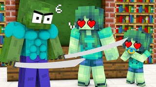 Monster School: Samurai Poor Baby Zombie (Best Family) (Sad story) - Minecraft Animation