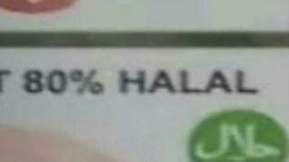 meme yang saya temukan di makanan 80% halal