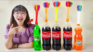 Thử Thách Thổi 500 Quả Bóng Bay Nước Bằng CoCa CoLa Với Mentos | COCA COLA vs WATER BALLOONS