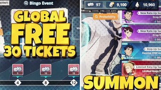 GLOBAL FREE 30 TICKETS & 600 CRYSTAL EVENT & KIATO / KOHONO SUMMONS - Black Clover Mobile