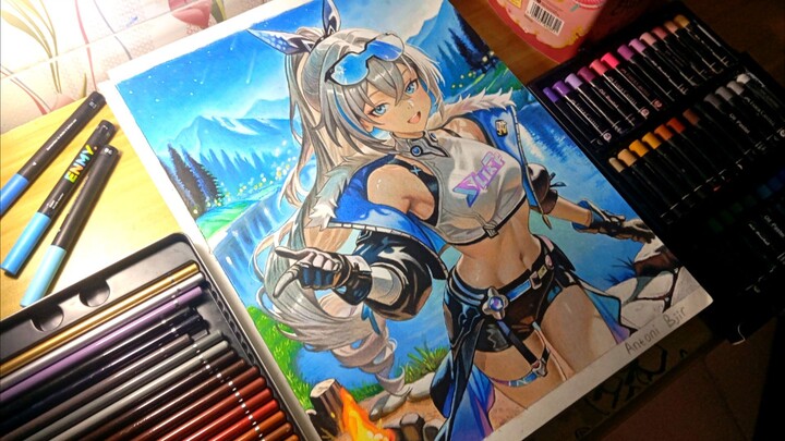 Cara Menggambar Silver Wolf | DrawNime