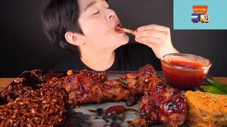 Mukbang mì với gà cay Hàn phần 3 #anngon