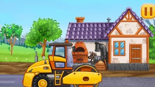 Trò chơi vui nhộn - Game lắp ráp máy cần cẩu,lắp ráp máy cẩu,máy ủi,xe lu làm việc