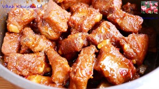 SƯỜN RAM MẶN - Bí quyết nấu SƯỜN RIM NƯỚC MẮM thơm ngon đậm đà màu đẹp by Vanh Khuyen
