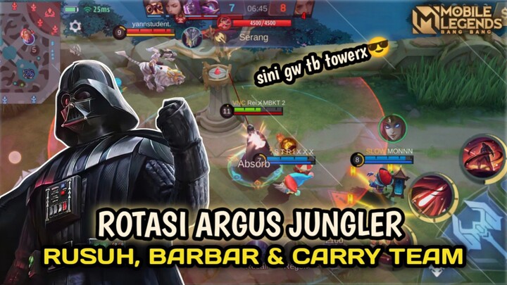 CARA ROTASI ARGUS JUNGLER RUSUH + BARBAR