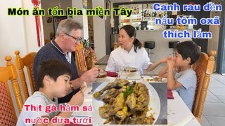 Thịt gà hầm sả món ăn miền Tây/canh rau dền nấu tôm ôxã thích lắm/cuộc sống pháp/món ăn ngon