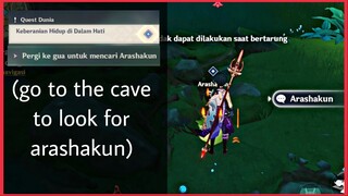 PERGI KE GUA UNTUK MENCARI ARASHAKUN,WORLD QUEST GENSHIN IMPACT