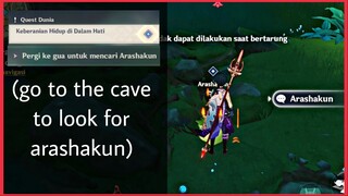 PERGI KE GUA UNTUK MENCARI ARASHAKUN,WORLD QUEST GENSHIN IMPACT