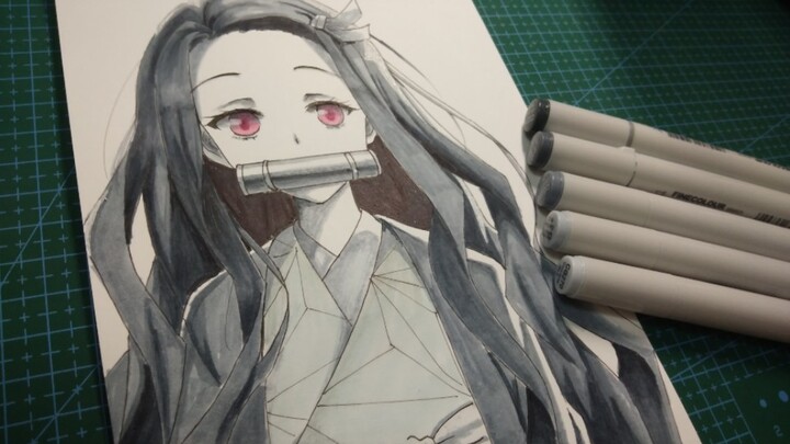Vẽ Nezuko bằng bút dạ [Thanh Gươm Diệt Quỷ]