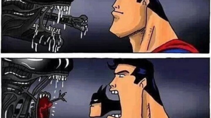 Superman nhổ Bateman ra khỏi miệng và khiến người ngoài hành tinh sợ hãi