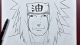 Anime sketch | how to draw Jiraiya step-by-step | Naruto art