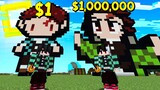 ถ้าเกิดว่า!! บ้านทันจิโร่ คนรวย $1,000,000 เหรียญ VS บ้านทันจิโร่ คนจน $1 เหรียญ - (Minecraft)