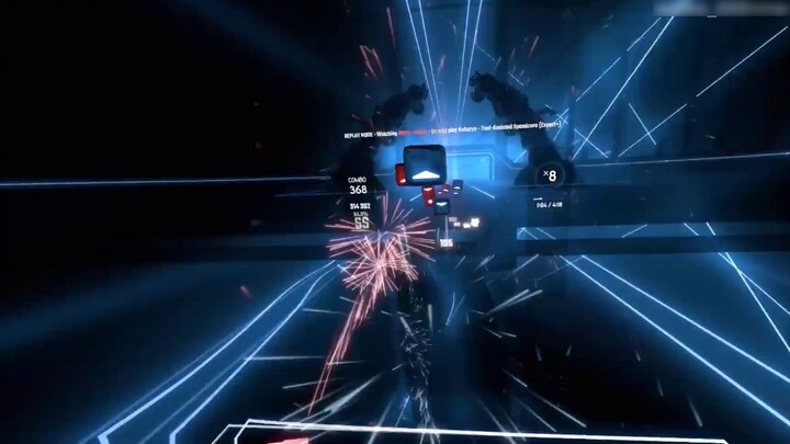 Beat Saber dengan lagu Kobaryo "Tool-Assisted Speedcore"