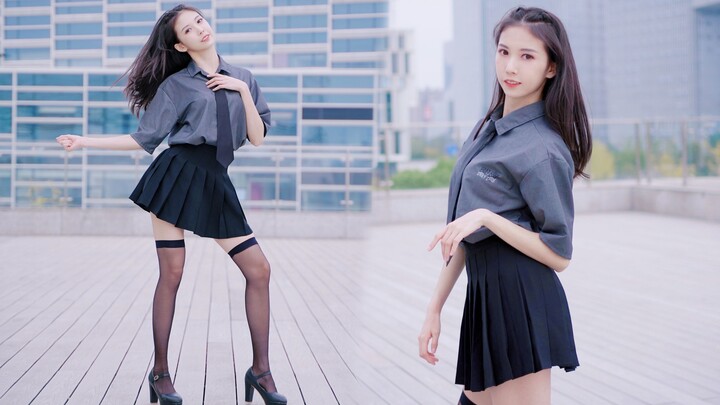 Found! Senior sister dances on the rooftop after class~ [4k vertical screen]